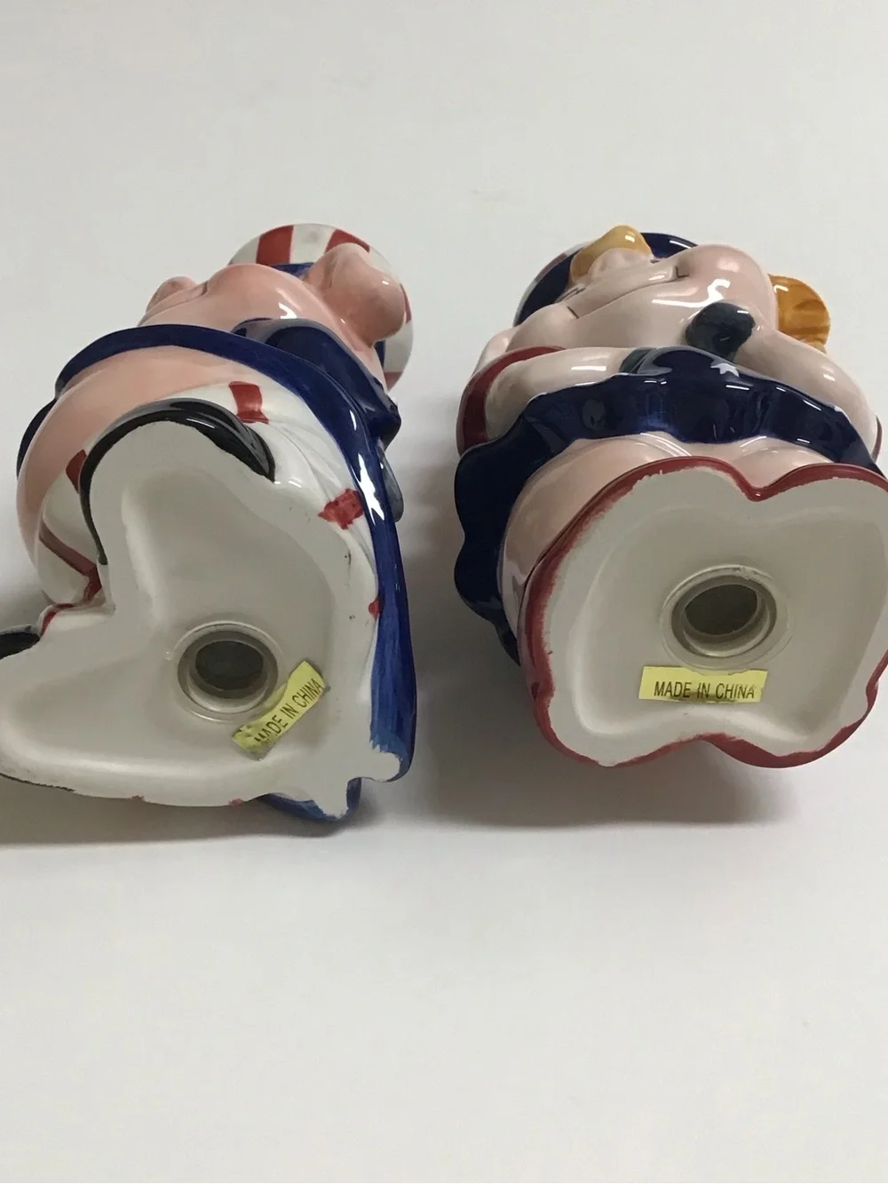 Patriotic Pigs Salt & Pepper Shakers Uncle Sam Americana USA Ceramic 4th of July